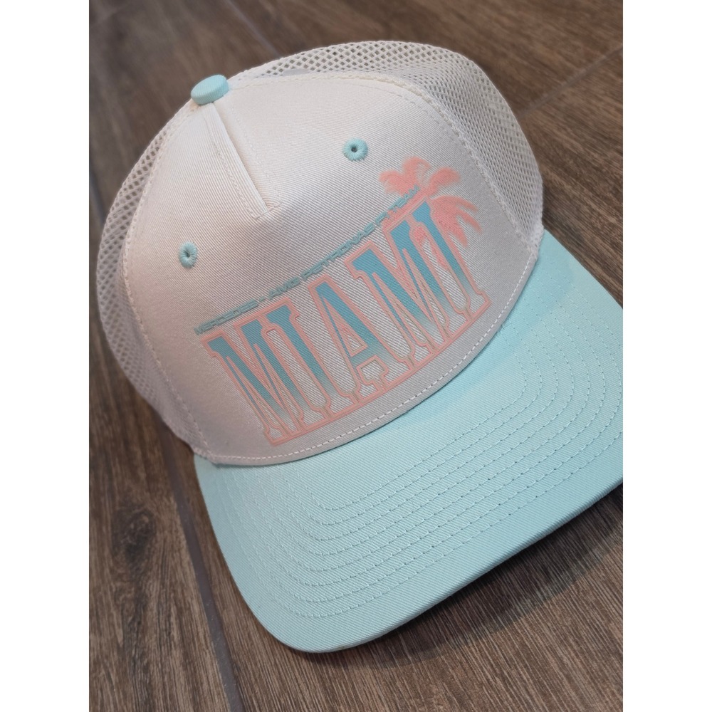 Adidas Mercedes AMG Petronas F1 Miami GP Trucker Hat White Mint KY8144 OSFW